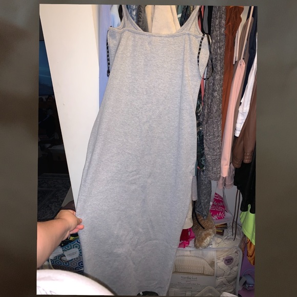 Missguided Strappy Ribbed Popper Midi Dress in Grey - Picture 11 of 11